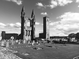 St Andrews, on a glorious sunny day. So naturally I took this photo in black and white.